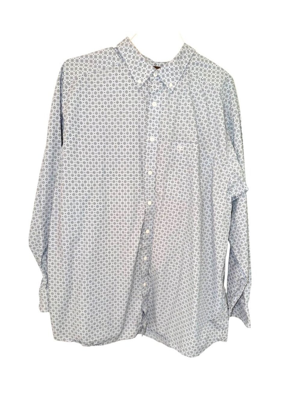 Ariat Men Long Sleeve Button-Up Shirt Big Tall XXL Blue Floral Print Western Top